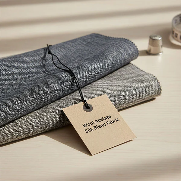 Vilnos acetato šilko mišinio audinys